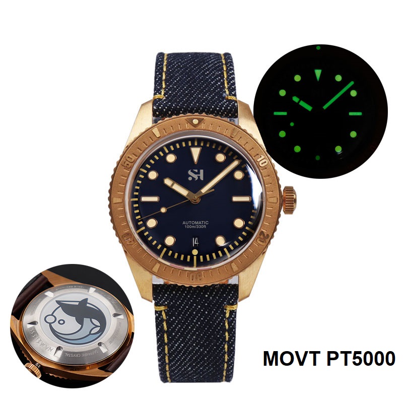 42mm Bronze Mens Watch Mechani - مراجعة Canvas Strap Watch وسعره