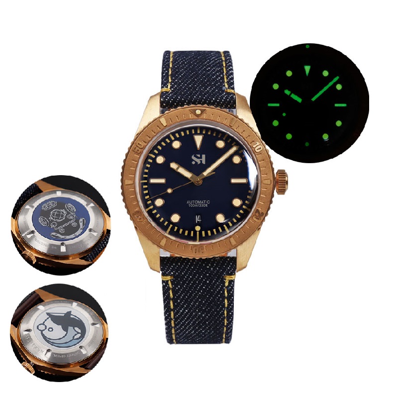 42mm Bronze Mens Watch Mechani - مراجعة Canvas Strap Watch وسعره