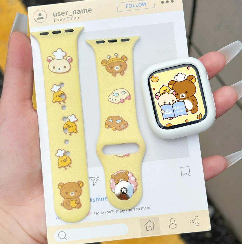 Cute Rilakkuma Print Silicone  - مراجعة Silicone Band Women وسعره