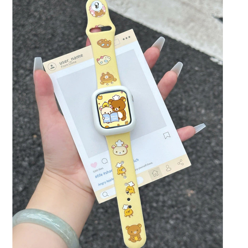 Cute Rilakkuma Print Silicone  - مراجعة Silicone Band Women وسعره
