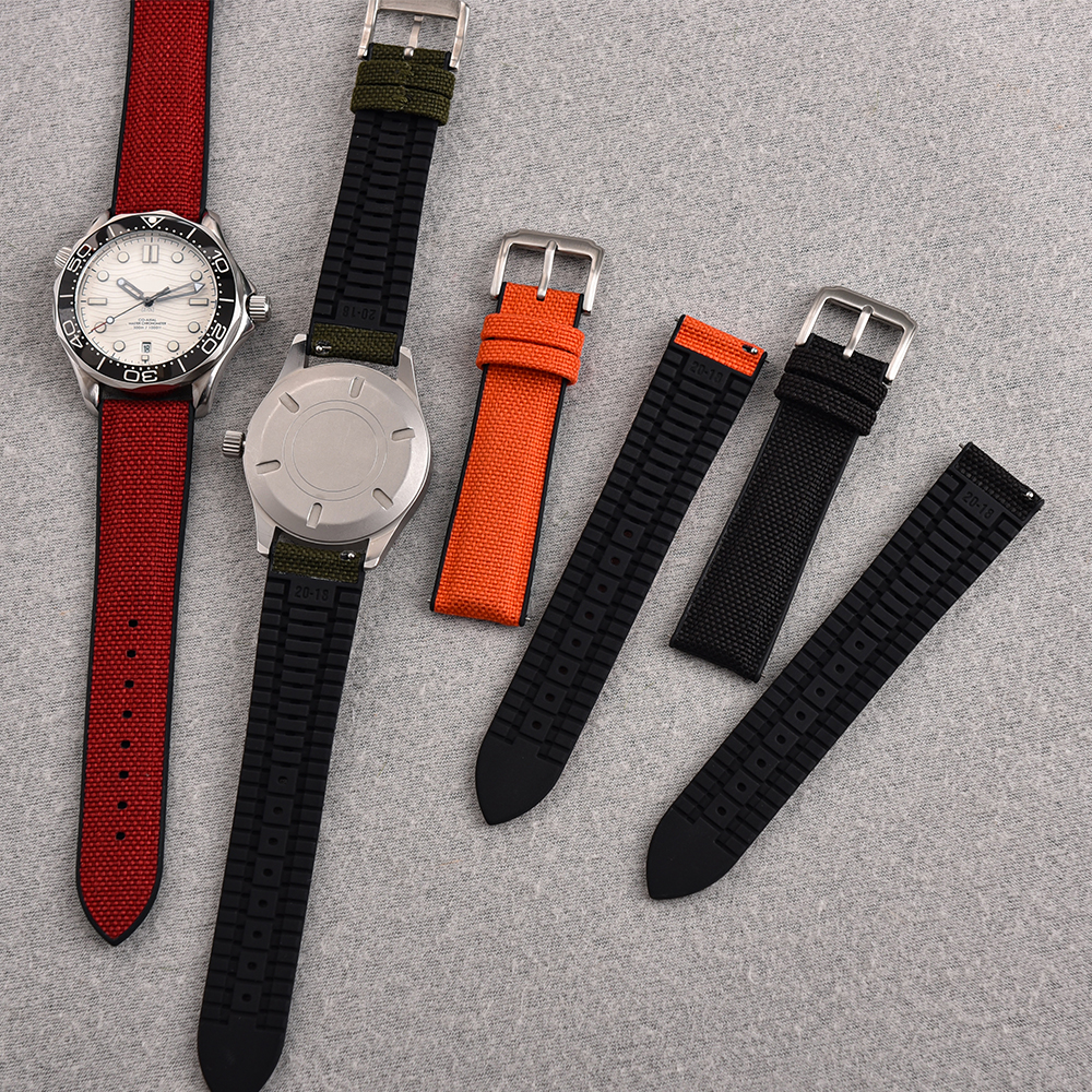 New Design Sailcloth Rubber St - مراجعة Canvas Strap Watch وسعره