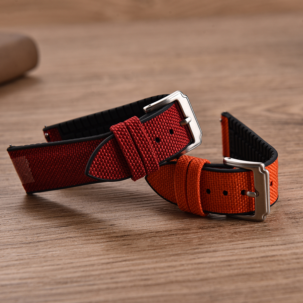 New Design Sailcloth Rubber St - مراجعة Canvas Strap Watch وسعره