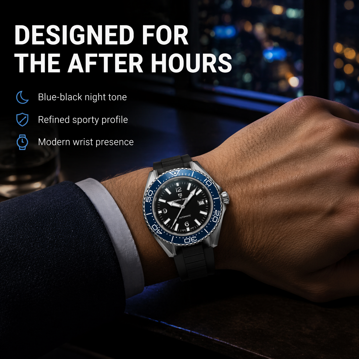 Pagani Design New Men's Mechan - مراجعة Rubber Strap Diver وسعره