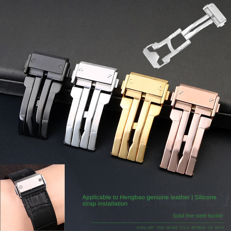 18 22mm Solid Stainless Steel  - مراجعة Leather Watch Band Men وسعره