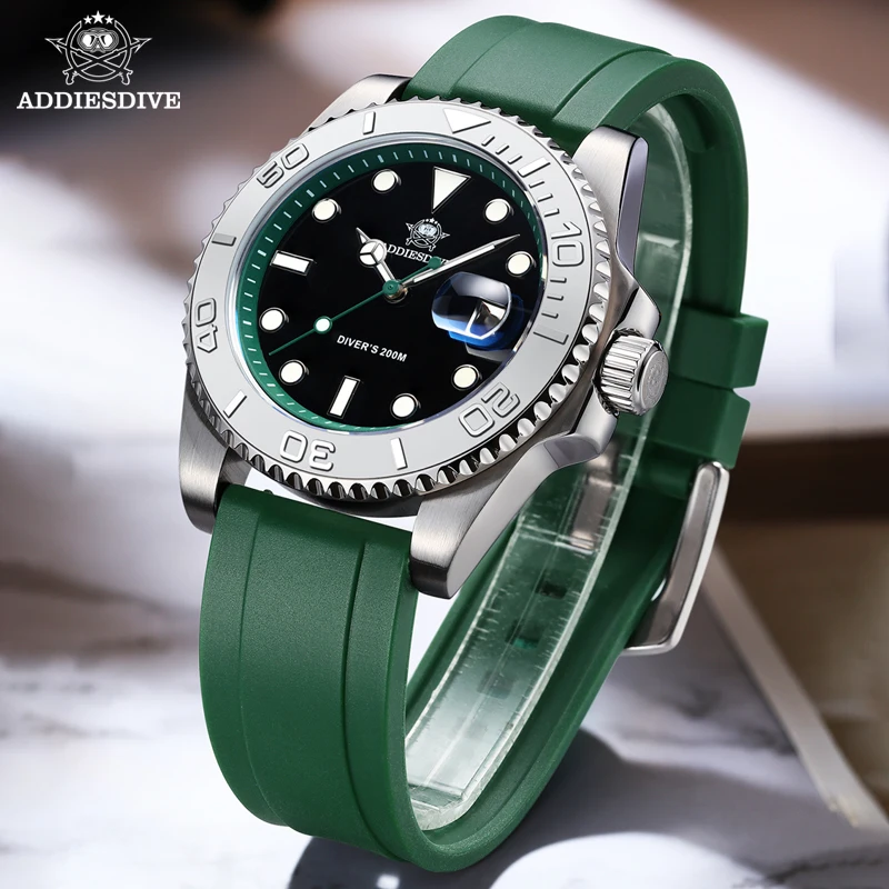 ADDIESDIVE Rotatable Ceramic B - مراجعة Rubber Strap Diver وسعره