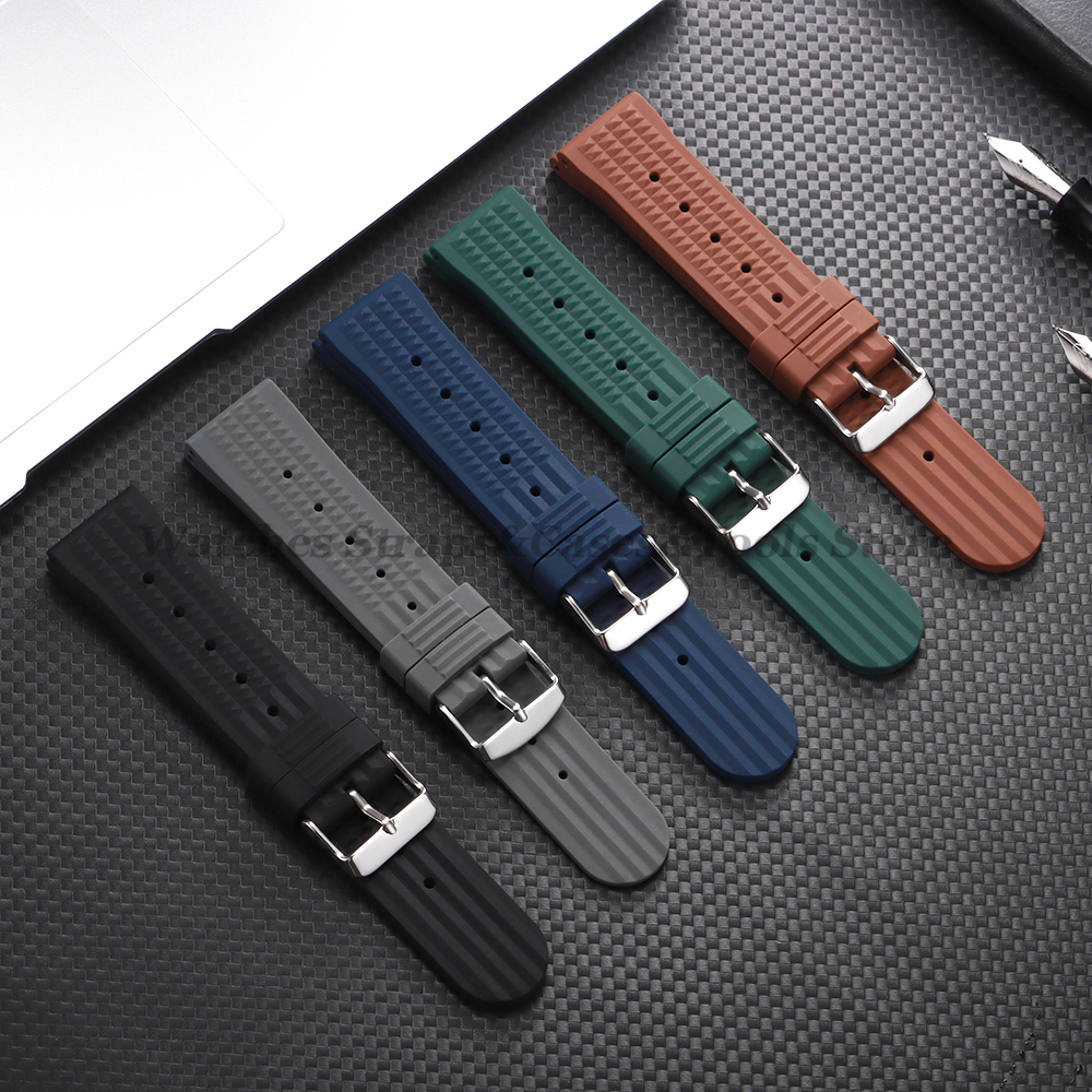 Soft Rubber Waffle Watch Band  - مراجعة Rubber Strap Diver وسعره