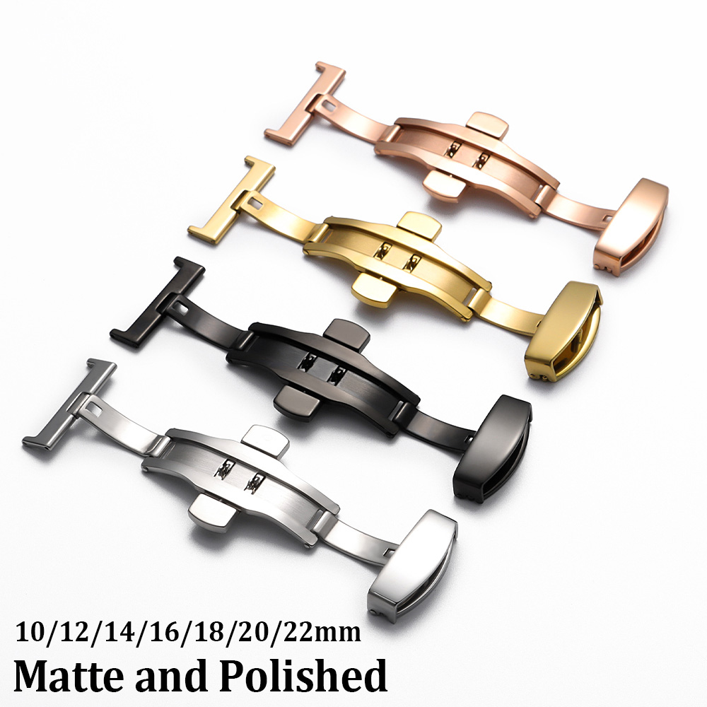 10/12/14/16/18/20/22mm Polishe - مراجعة Butterfly Clasp Deployant وسعره