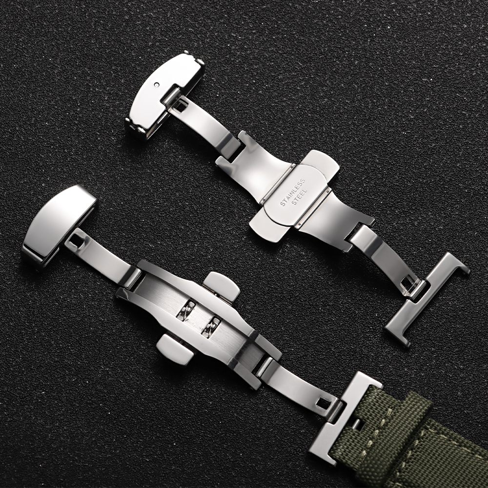 10/12/14/16/18/20/22mm Polishe - مراجعة Butterfly Clasp Deployant وسعره