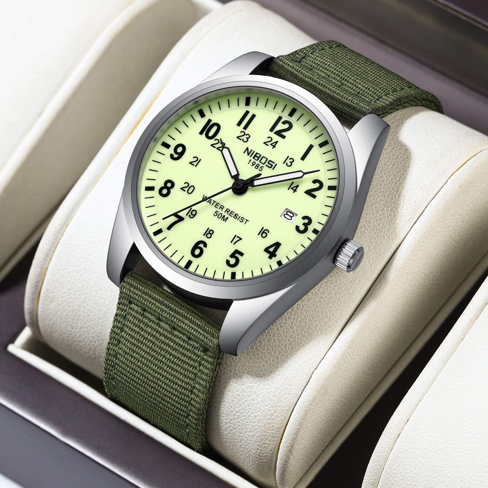 NIBOSI Mens Watches Analog Mil - مراجعة Tropic Strap Vintage وسعره