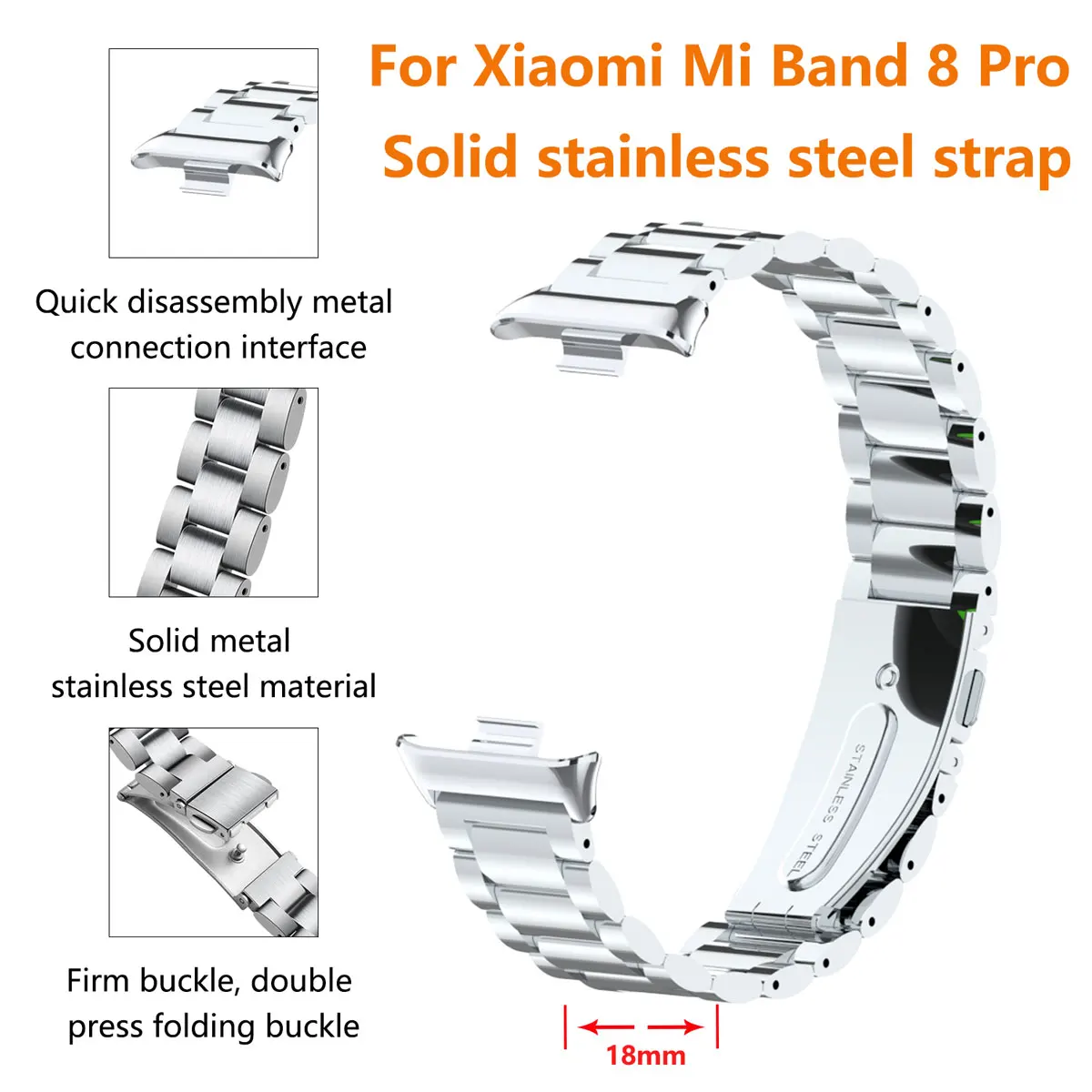 Suitable for Xiaomi band 8pro  - مراجعة Mesh Strap Metal وسعره
