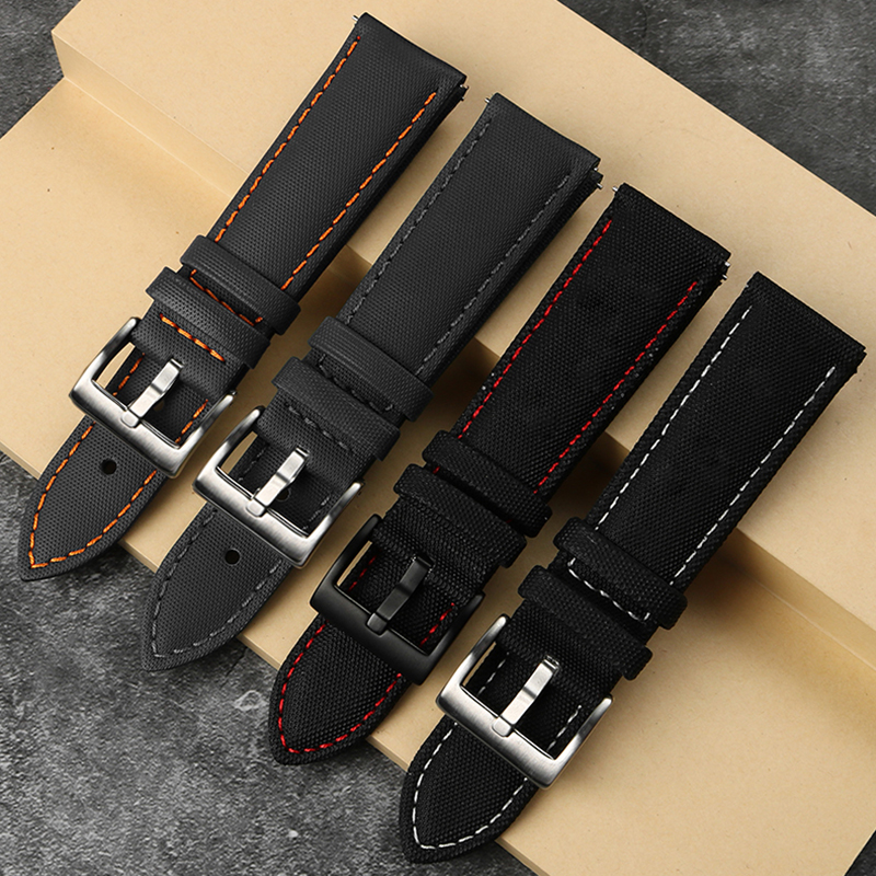 Canvas leather bottom watchban - مراجعة Leather Strap Quick Release وسعره