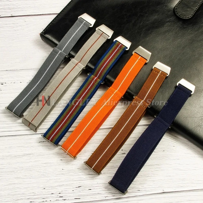 Elastic Nylon Watch Band for S - مراجعة Parachute Strap Elastic وسعره