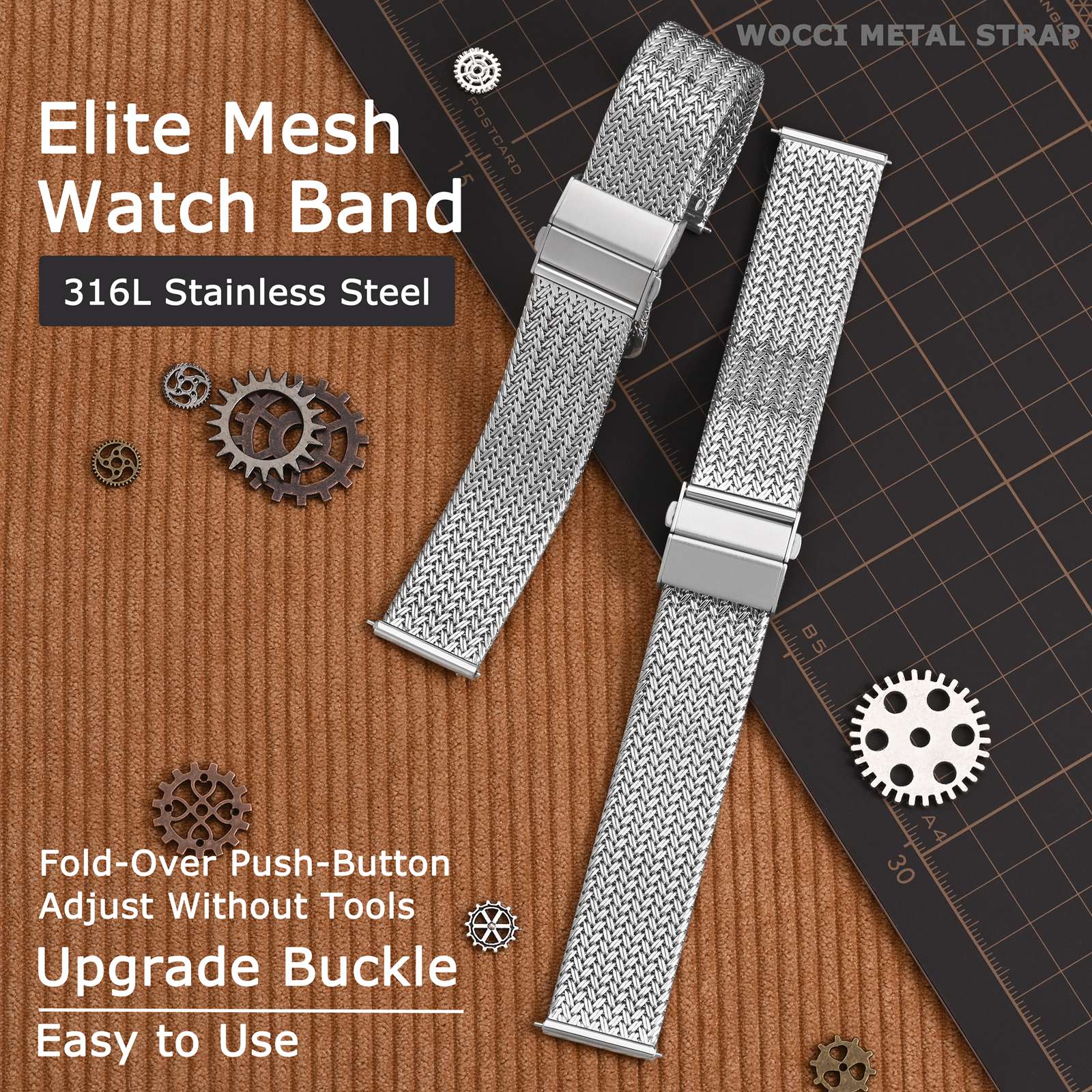 WOCCI Elite Metal Watch Band,  - مراجعة Mesh Strap Metal وسعره