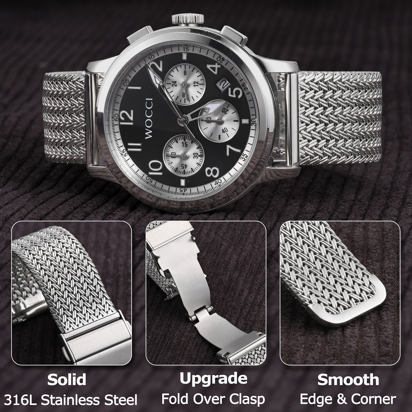 WOCCI Elite Metal Watch Band,  - مراجعة Mesh Strap Metal وسعره