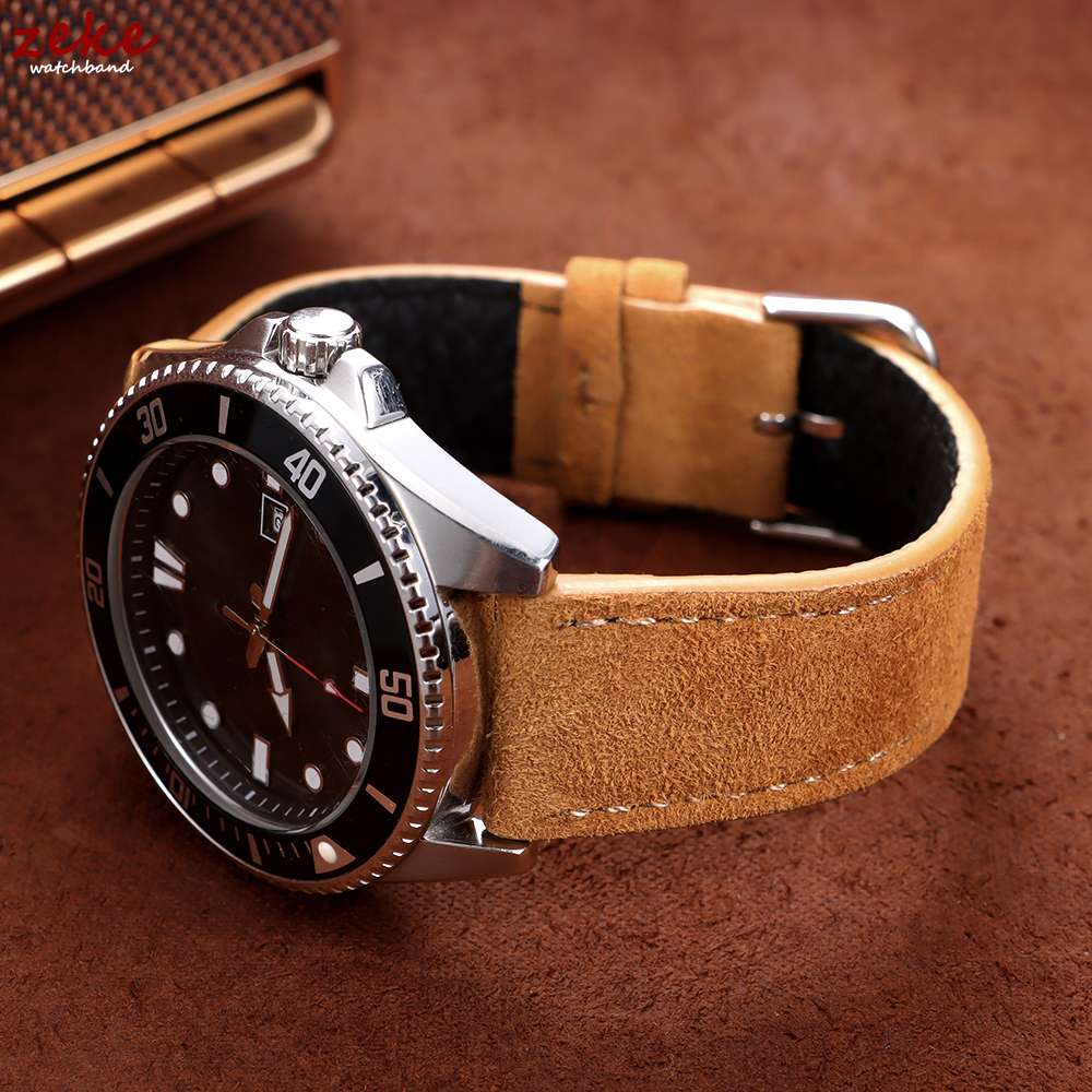 20mm Vintage Suede Cowhide Wat - مراجعة Leather Strap Quick Release وسعره