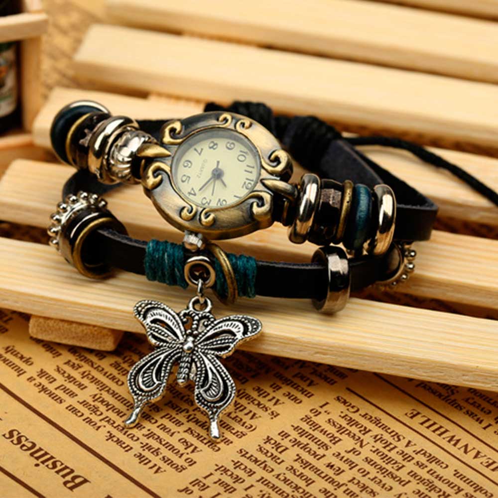 Handmade Butterfly Beads Brace - مراجعة Leather Watch Band Men وسعره