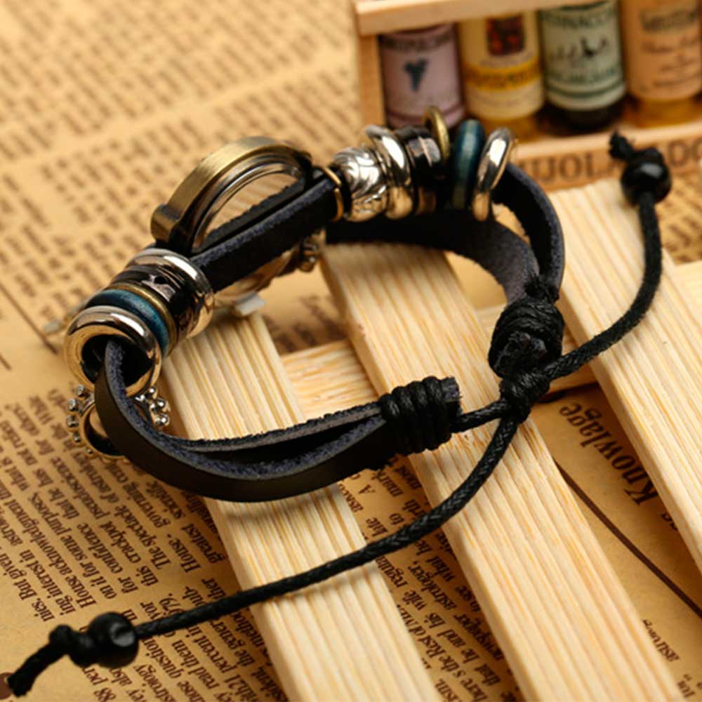 Handmade Butterfly Beads Brace - مراجعة Leather Watch Band Men وسعره