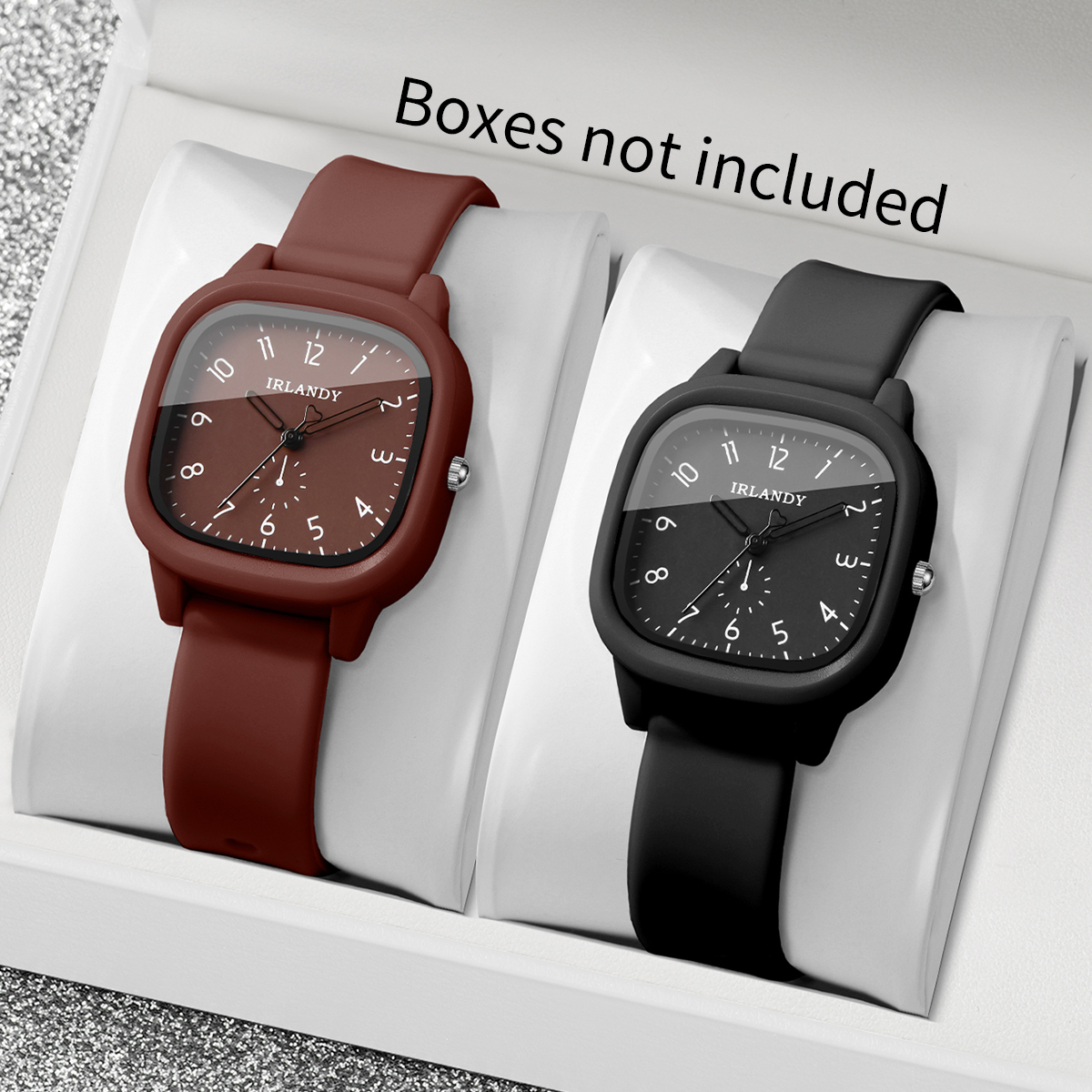 2PCS Fashion Square Arabic Dia - مراجعة Silicone Band Women وسعره