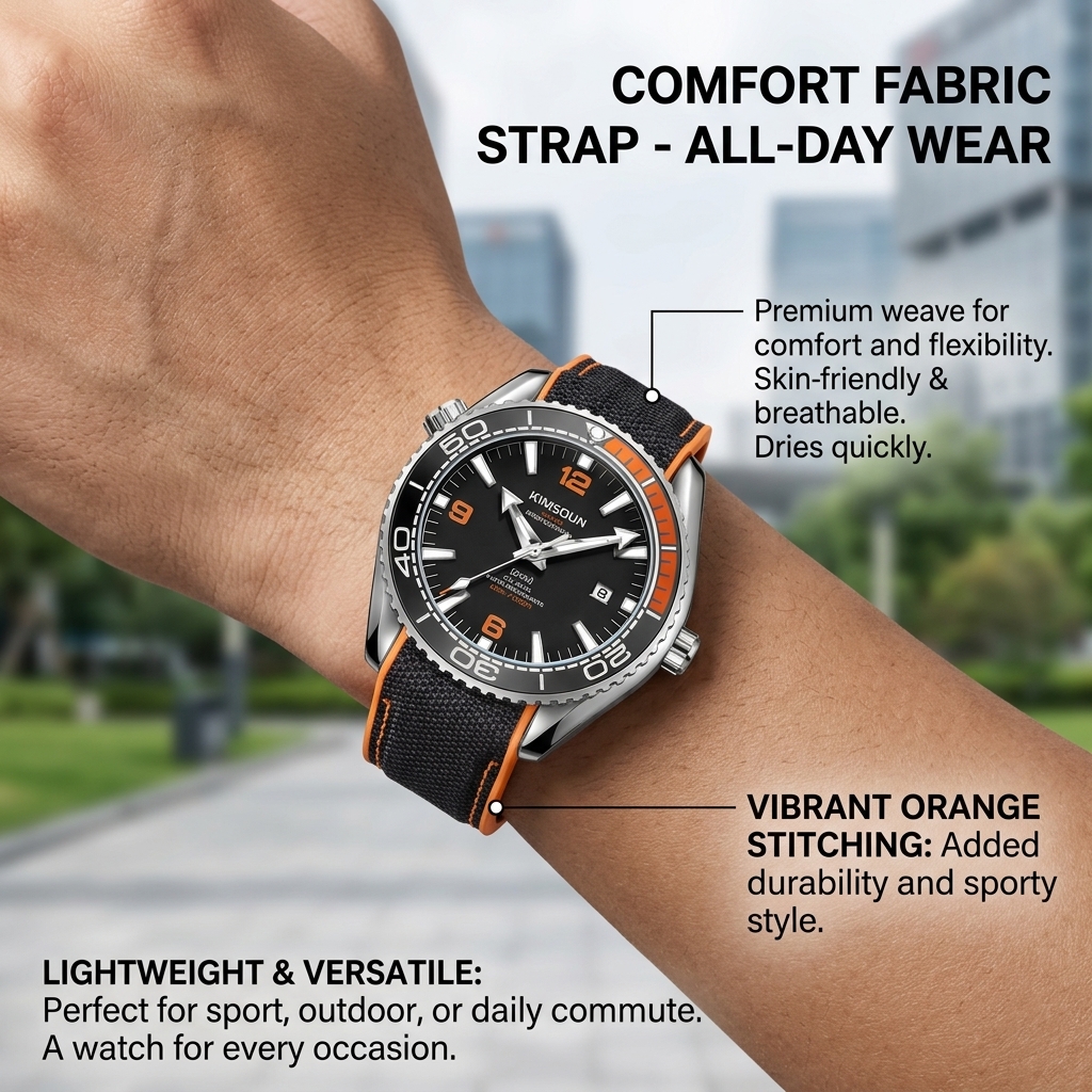 1 piece sporty men's watch wit - مراجعة Canvas Strap Watch وسعره