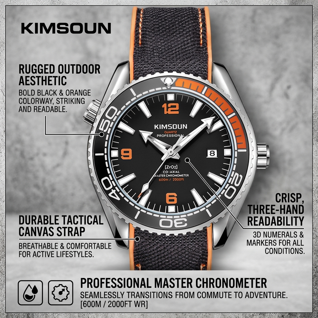 1 piece sporty men's watch wit - مراجعة Canvas Strap Watch وسعره