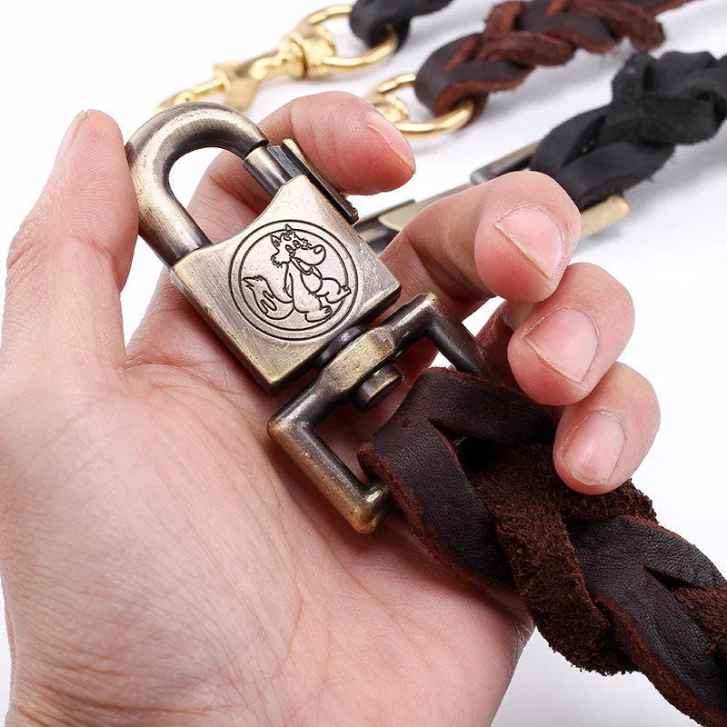 Genuine Leather Dog Leash - To - مراجعة Leather Strap Quick Release وسعره