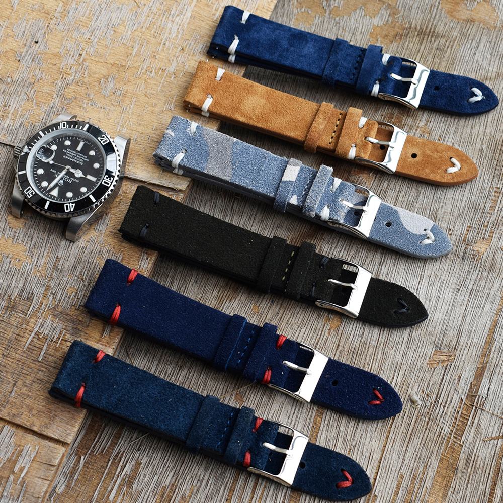 High Quality Vintage Suede Lea - مراجعة Suede Strap Watch وسعره
