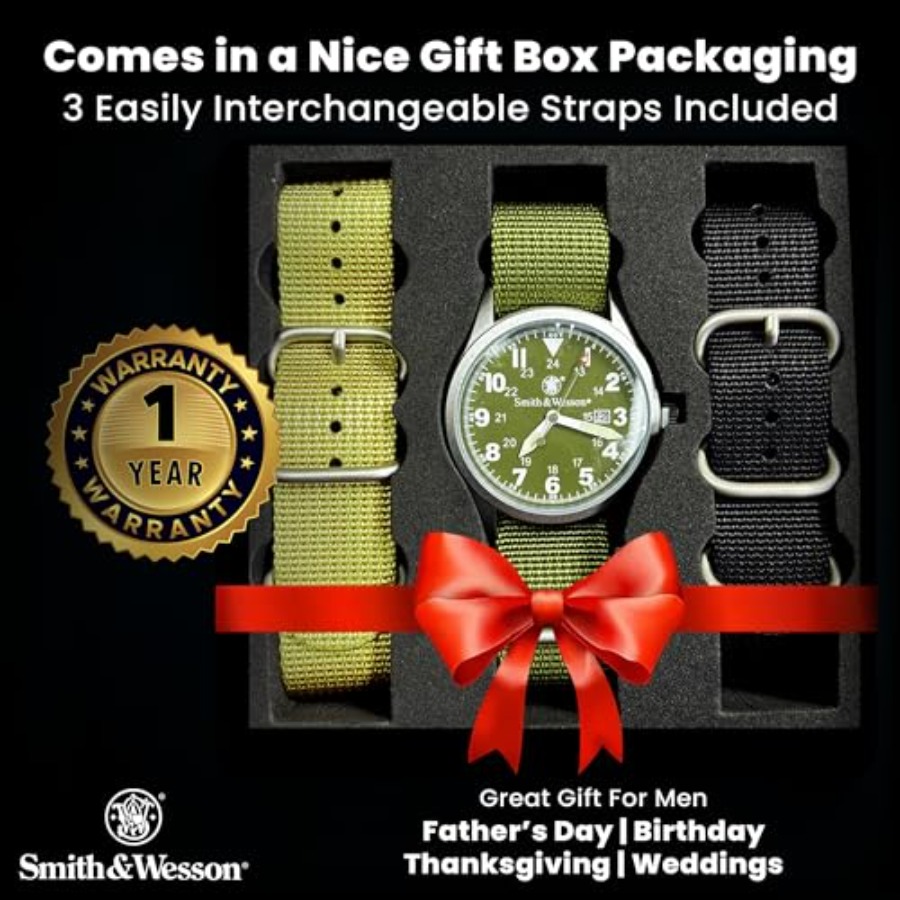 Men's Military Watch, 3 Interc - مراجعة Canvas Strap Watch وسعره