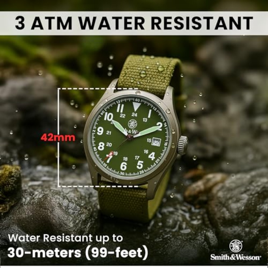 Men's Military Watch, 3 Interc - مراجعة Canvas Strap Watch وسعره