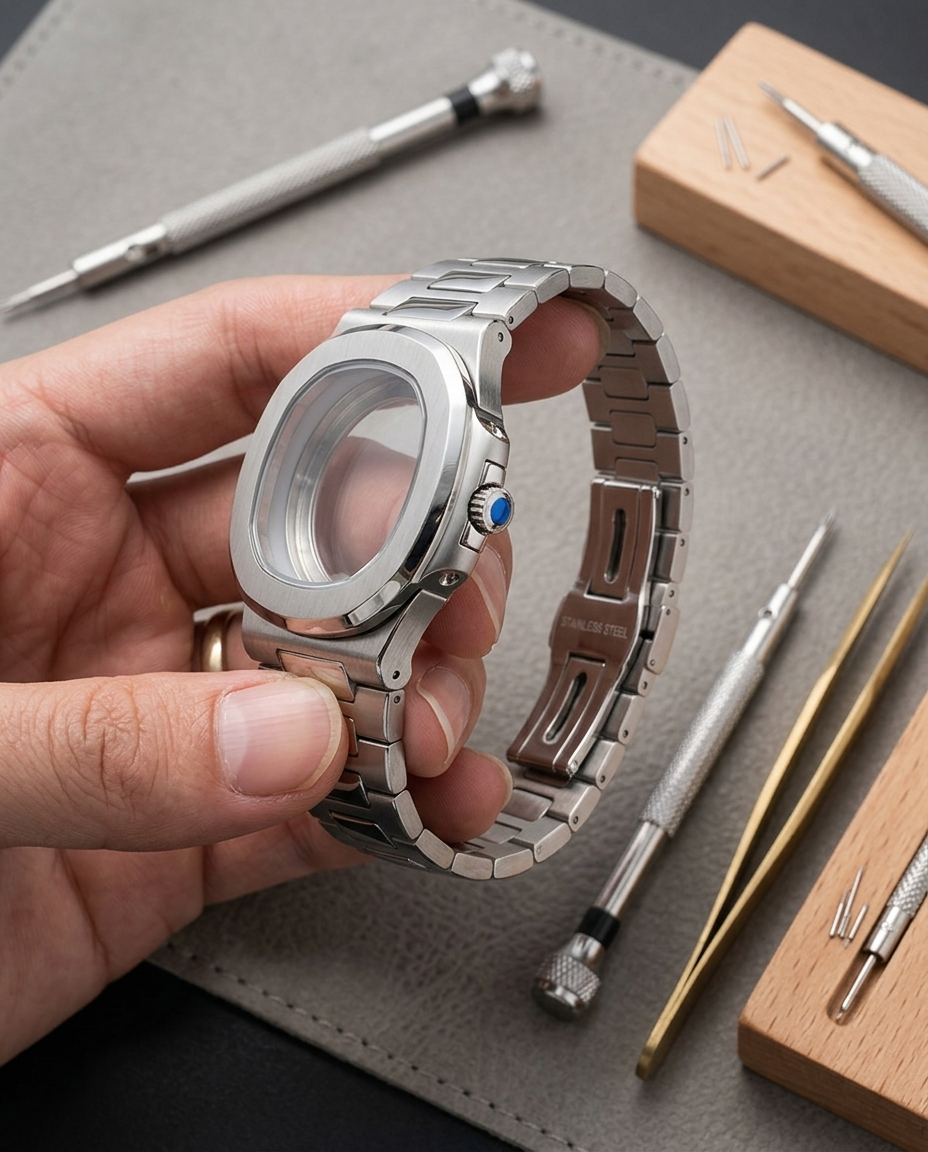 40mm Nautilus Watch Case Mod K - مراجعة Butterfly Clasp Deployant وسعره
