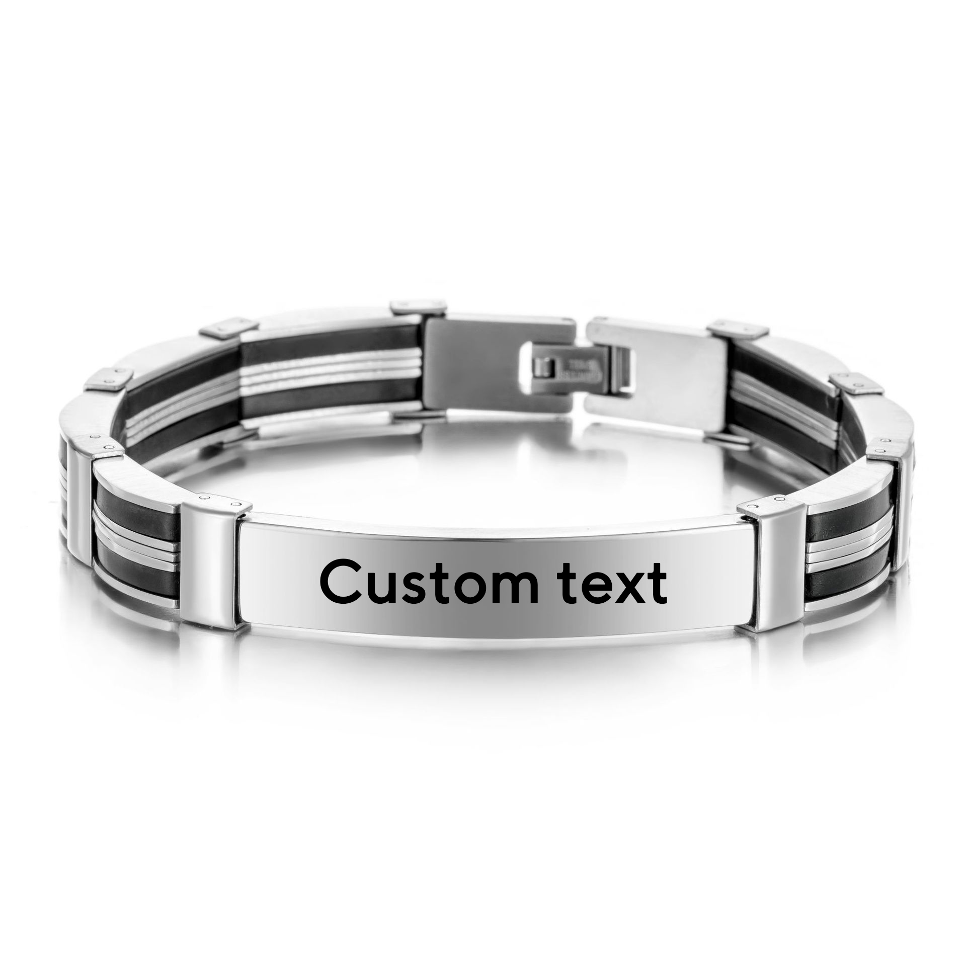 Punk Custom TEXT Name Men Stai - مراجعة Silicone Band Women وسعره
