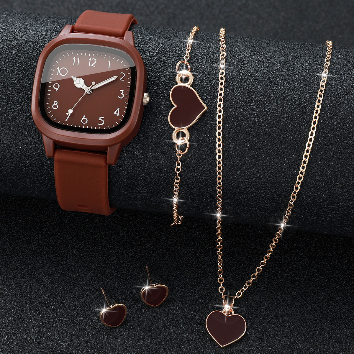 5PCS Fashion Women Watches Hea - مراجعة Silicone Band Women وسعره