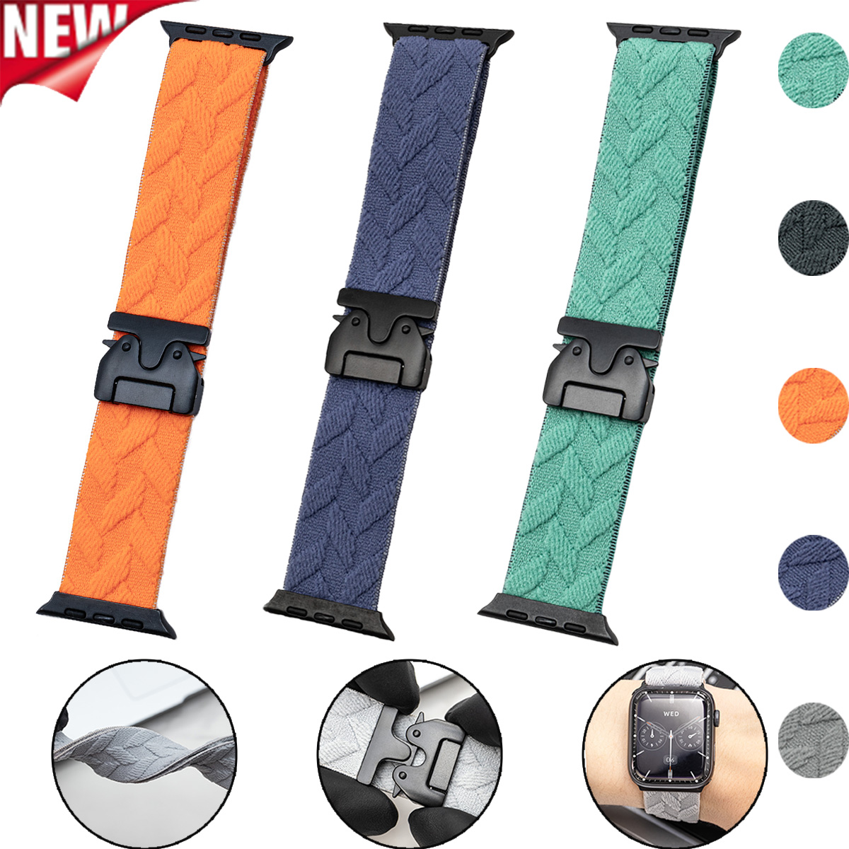 nylon strap for iwatch 10 9 8  - مراجعة Parachute Strap Elastic وسعره
