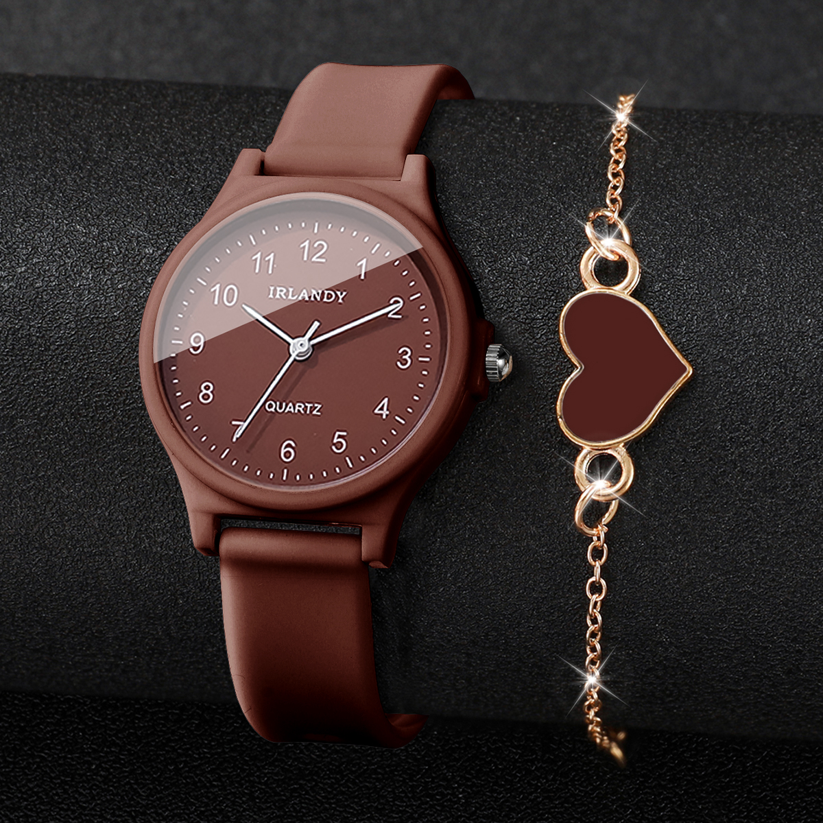 2PCS Fashion Arabic Dial Women - مراجعة Silicone Band Women وسعره
