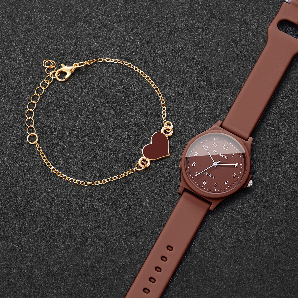 2PCS Fashion Arabic Dial Women - مراجعة Silicone Band Women وسعره