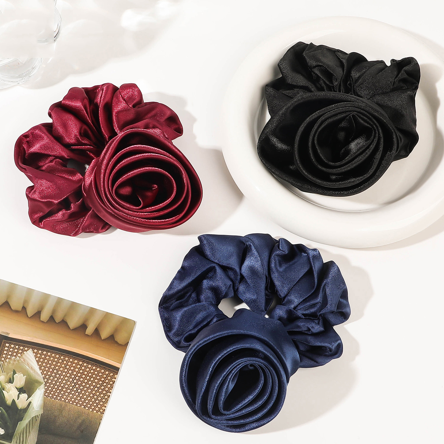 Korean Women Rose Elastic Hair - مراجعة Silicone Band Women وسعره