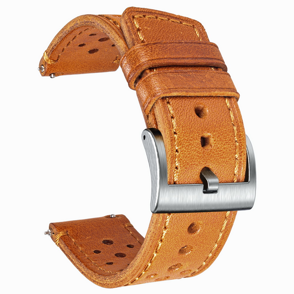 Hemsut Cowhide Watch Band Quic - مراجعة Leather Strap Quick Release وسعره
