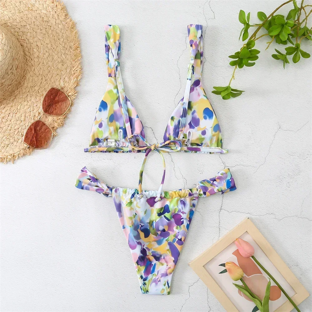 Vintage Print Bikini Thong Str - مراجعة Tropic Strap Vintage وسعره