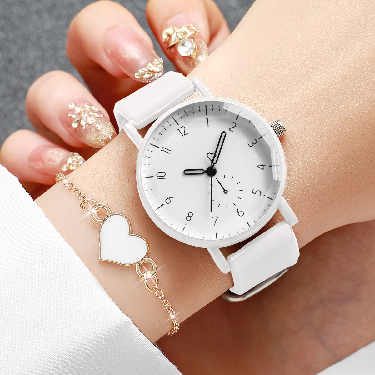 2PCS Simple Arabic Dial Women  - مراجعة Silicone Band Women وسعره