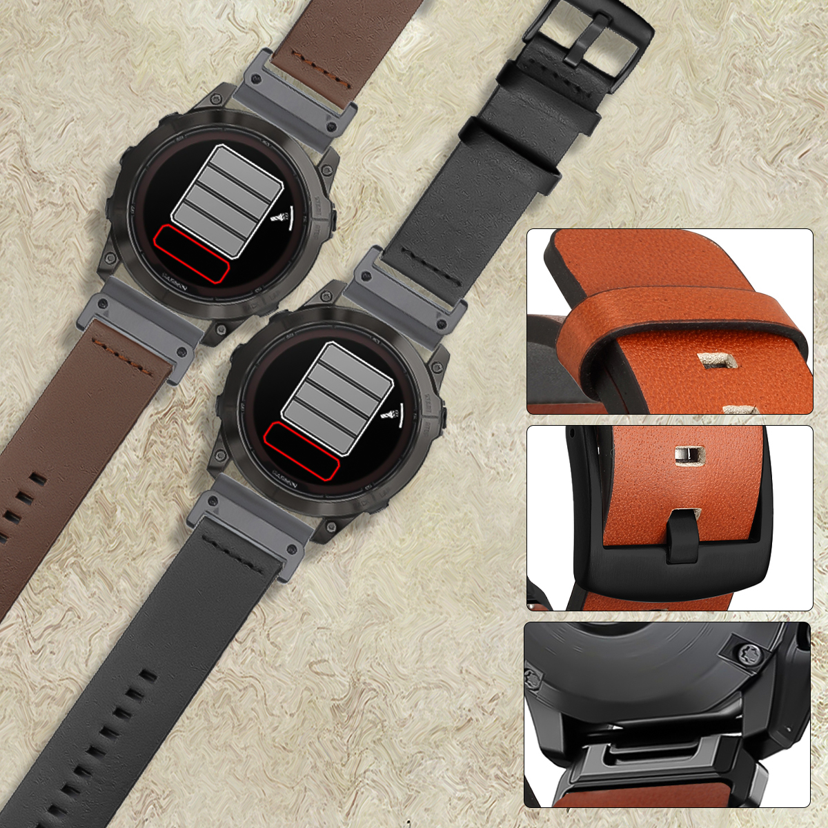 26mm 22mm Quick Fit Strap For  - مراجعة Leather Strap Quick Release وسعره