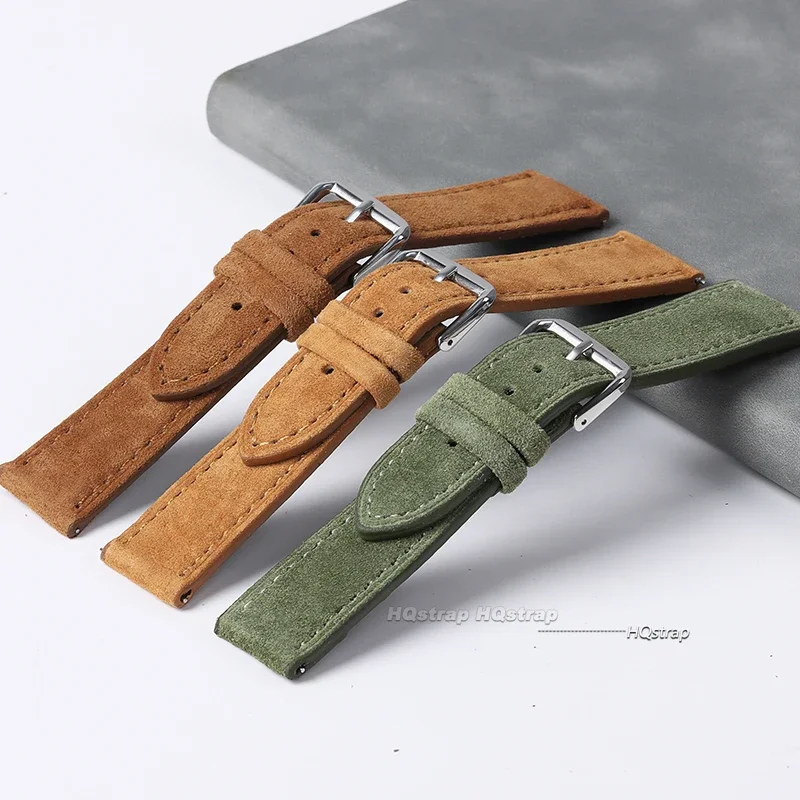 Suede Genuine Leather Watchban - مراجعة Suede Strap Watch وسعره