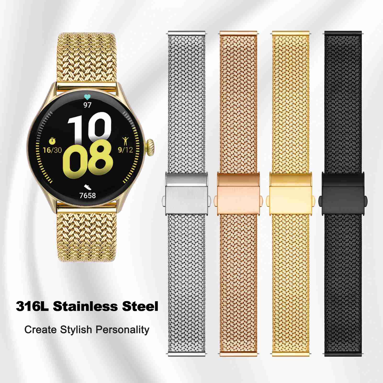 WOCCI Metal Watch Bands 316L S - مراجعة Mesh Strap Metal وسعره