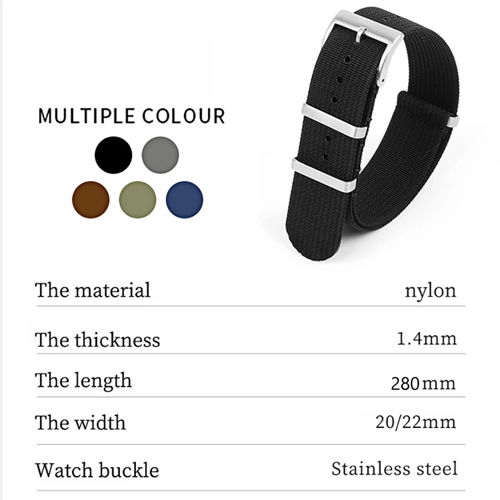 20mm 22mm High Quality Nylon W - مراجعة Canvas Strap Watch وسعره